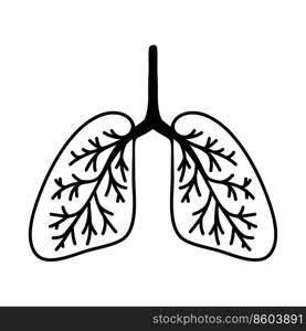 Simple hand drawn lungs illustration. Isolated on a white background.. Simple hand drawn lungs illustration. Isolated on white background.