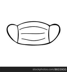 Simple hand drawn medical face mask icon. Isolated on a white background. Vector stock illustrarion.. Simple hand drawn medical face mask icon. Isolated on white background. Vector stock illustrarion.