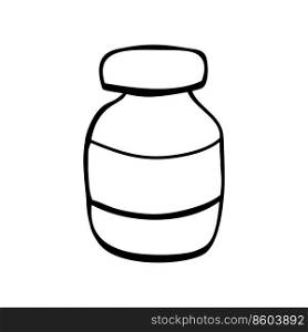Simple hand drawn medicine bottle. Isolated on a white background. Vector stock illustrarion.. Simple hand drawn medicine bottle. Isolated on white background. Vector stock illustrarion.