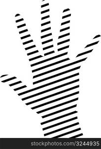 simple hand silhouette made from lines
