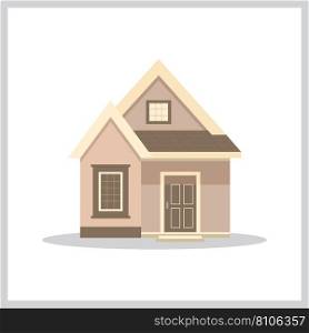 Simple house template - one door and window Vector Image