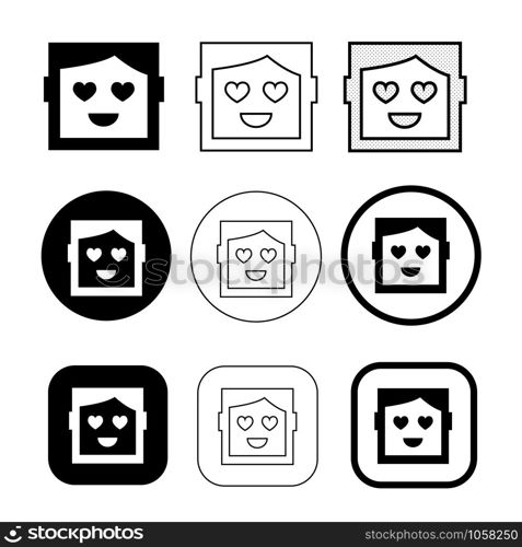 Simple human emotion icon sign design