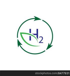 simple hydrogen logo illustration design