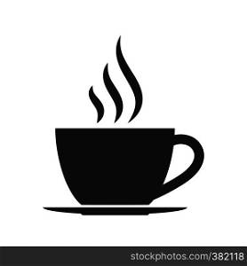 simple icon of a Cup of hot coffee, logo design and