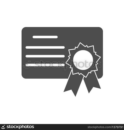 simple icon of a diploma or certificate. Simple stock design isolated on a white background for websites and apps