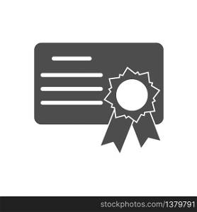 simple icon of a diploma or certificate. Simple stock design isolated on a white background for websites and apps