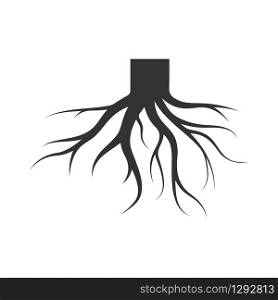 simple icon of the root system of the tree. Simple flat design for apps and websites.