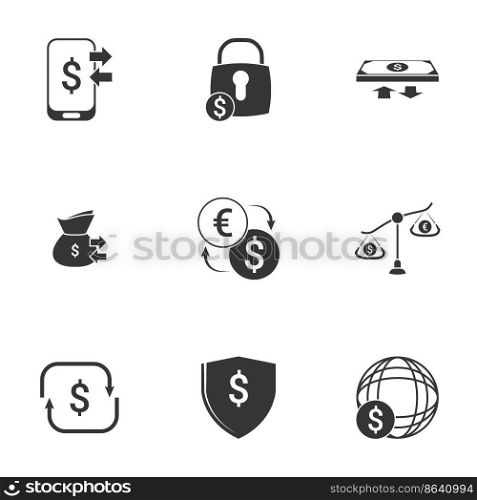 Simple icon set related to Money. White background