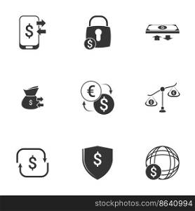 Simple icon set related to Money. White background