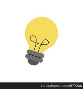 Simple idea light bulb. Idea sign, solution, thinking. Time to school. Children's cute stationery subjects. Back to school, science, college, education, study. Office Life. Electricity	