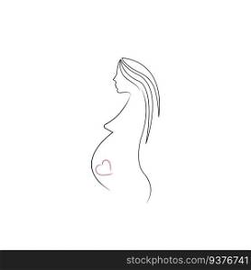 Simple Illustration of Pregnant Woman