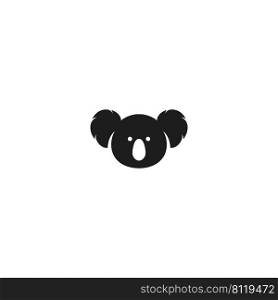 simple koala head logo vector icon illustration design 