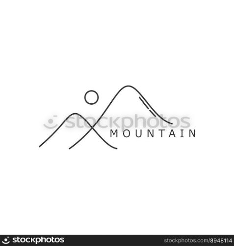 simple landscape line drawing of a mountain logo