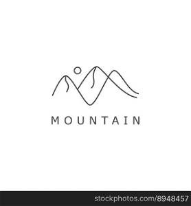 simple landscape line drawing of a mountain logo