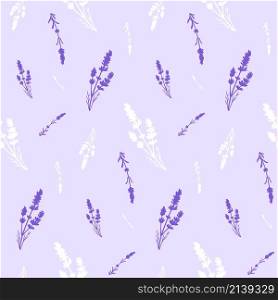 Simple Lavender Flower Vector Seamless Pattern Design