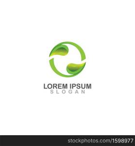 Simple leaf modern professional logo design of medical organic vector illustrator