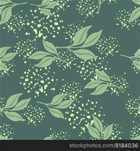 Simple leaves Seamless pattern. Decorative forest leaf endless wallpaper. Organic background. Design for fabric, textile print, wrapping, cover. Vector illustration.. Simple leaves Seamless pattern. Decorative forest leaf endless wallpaper. Organic background.