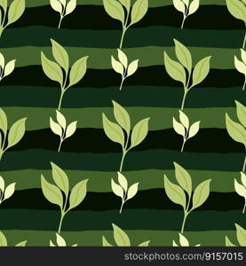Simple leaves Seamless pattern. Decorative forest leaf endless wallpaper. Organic background. Design for fabric, textile print, wrapping, cover. Vector illustration.. Simple leaves Seamless pattern. Decorative forest leaf endless wallpaper. Organic background.
