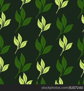 Simple leaves Seamless pattern. Decorative forest leaf endless wallpaper. Organic background. Design for fabric, textile print, wrapping, cover. Vector illustration.. Simple leaves Seamless pattern. Decorative forest leaf endless wallpaper. Organic background.