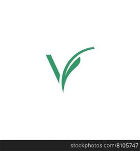 Simple letter v leaves logo Royalty Free Vector Image