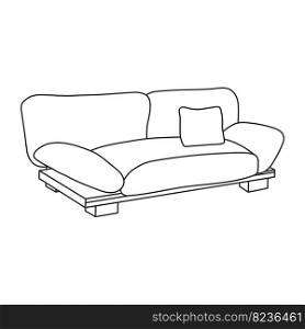 Simple line icon of large pull out sofa