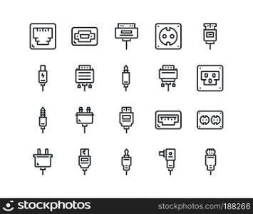 Simple line icon set of Connector for website mobile app and more .Editable Stroke.