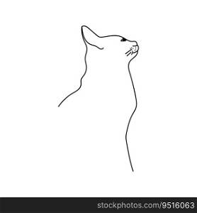 Simple line illustration outline cat, animal hand draw vector illustration for design and creativity