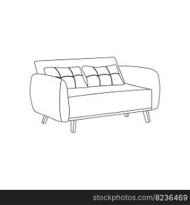 Simple linear icon of sofa bed