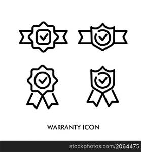 simple lines Warranty Icon Vector. Guarantee Symbol Icon