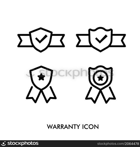 simple lines Warranty Icon Vector. Guarantee Symbol Icon
