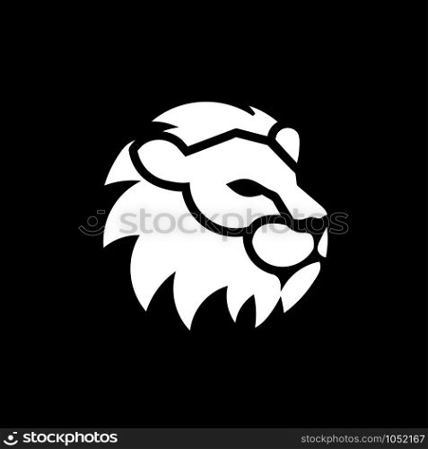 simple lion head vector design illustration
