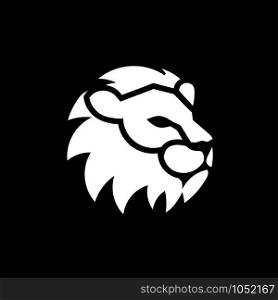 simple lion head vector design illustration