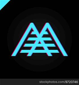 Simple logo in a modern style top of the mountain Vector Image