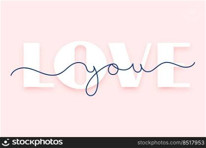 simple love you message background