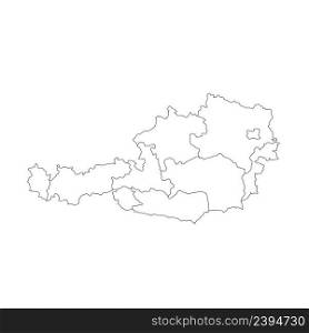 Simple map of Austria vector drawing. Isolated on white version.. Simple map of Austria vector drawing. Isolated outline.