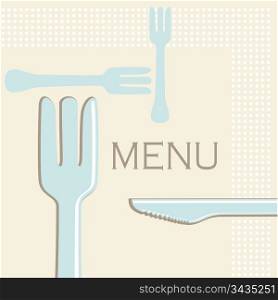 Simple menu or cafe illustration of knives and forks in retro style