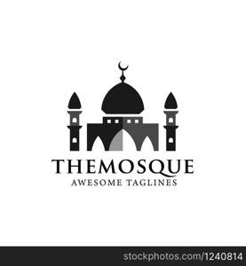 simple minimalist mosque building logo vector simple luxury icon illustration design