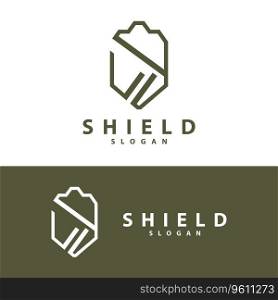 Simple Minimalist Security Shield Logo Design Vector Illustration Template