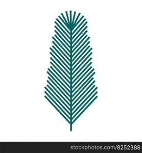 Simple minimalistic green branch of a spruce with needles. Floral collection of elegant plants for seasonal decoration. Stylized icons of botany. Stock vector illustration.. Simple minimalistic green branch of a spruce with needles. Floral collection of elegant plants for seasonal decoration. Stylized icons of botany. Stock vector illustration isolated on white background