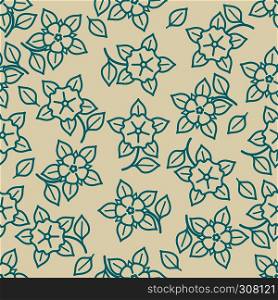Simple minimalistic summer seamless vector floral pattern. Simple minimalistic seamless floral pattern