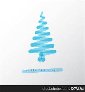 Simple minimalistic vector christmas tree made from one marker line