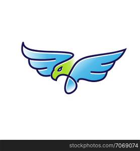 simple modern Eagle color Logo design vector template Linear style. Bird Falcon Hawk Luxury Logotype concept icon Heraldic style.