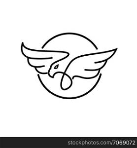 simple modern Eagle logo design vector template Linear style
