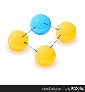Simple molecule icon. Isometric illustration of simple molecule vector icon for web. Simple molecule icon, isometric style