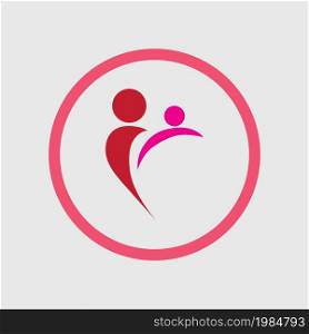 simple Mom and baby, Motherhood and Childbearing Logo Design Inspiration Vector