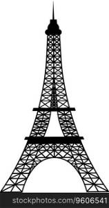 Simple monochromatic flat drawing of the EIFFEL TOWER, PARIS