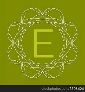 Simple Monogram Design Template on Green Background. Monogram Design