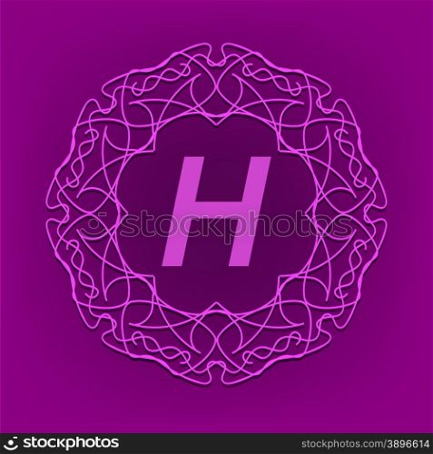 Simple Monogram Design Template on Pink Background. Monogram H Design