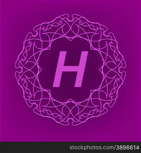 Simple Monogram Design Template on Pink Background. Monogram H Design
