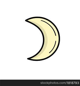 Simple moon. Mystic. Halloween. Doodle style illustration